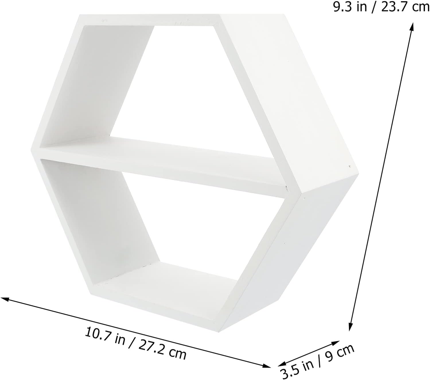 LIFKOME Hexagon Floating Wood Shelf for Home Decor