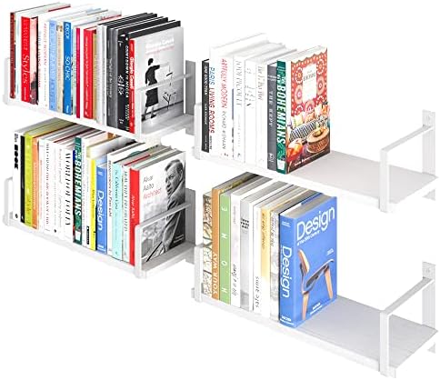 Wallniture Toledo 17 Inch Floating Shelves Set of 4 White