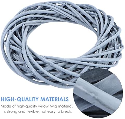 VOSAREA Willow Wreath Gray DIY Garland