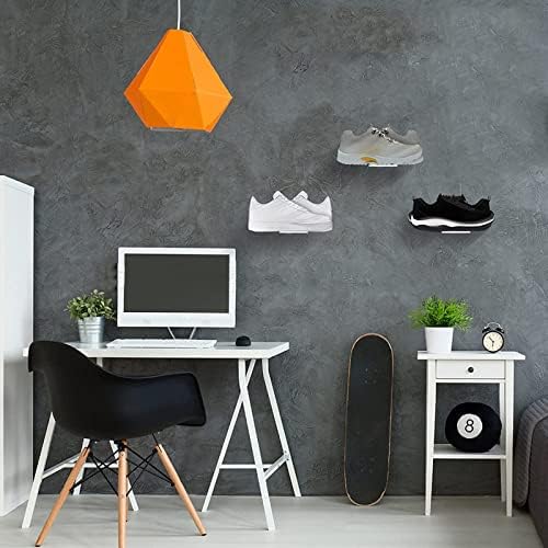 Floating Shoe Display Shelves Set of 6 Clear Acrylic Sneaker Wall Organizer