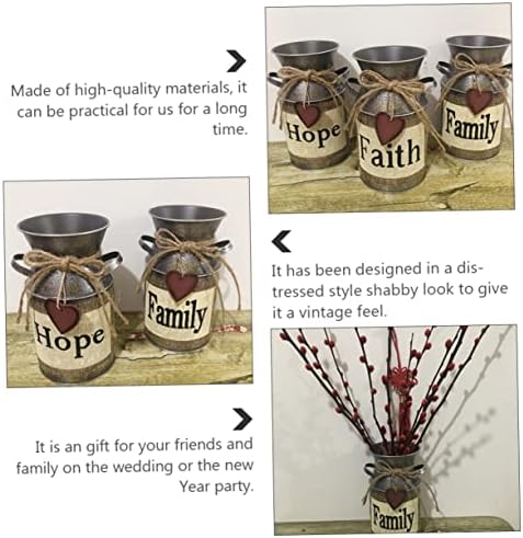 Balacoo Iron Flower Pot Handle Rustic Vintage Vase