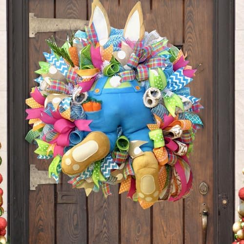Easter Bunny Wreath Kit for Front Door Decorations