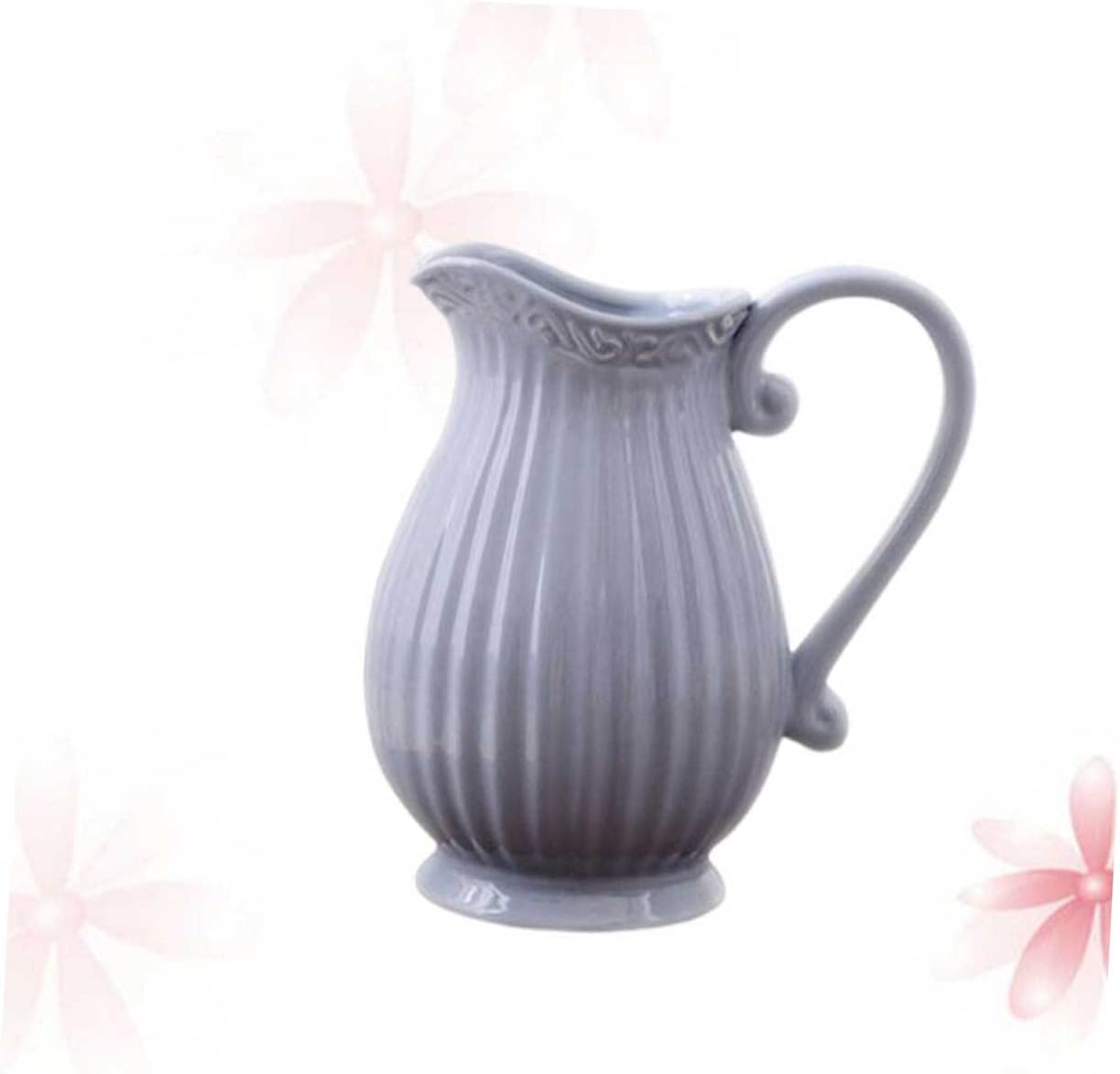 Zerodeko Ceramic Dried Flower Vase Grey Decor Accent