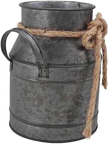 Retro Iron Flower Bucket Pot Vase for Home Decor