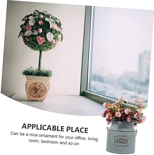 Vintage Iron Flower Pot with Handle for Home Decor