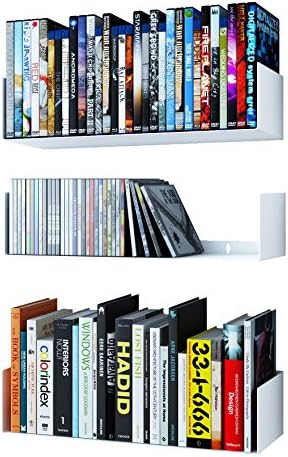 Wallniture Bali White Floating Shelves Set of 3
