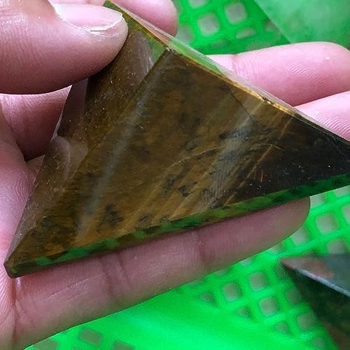 KatLin Natural Tiger Eye Stone Triangle Pyramid 2pcs Home Decor Healing Ornaments