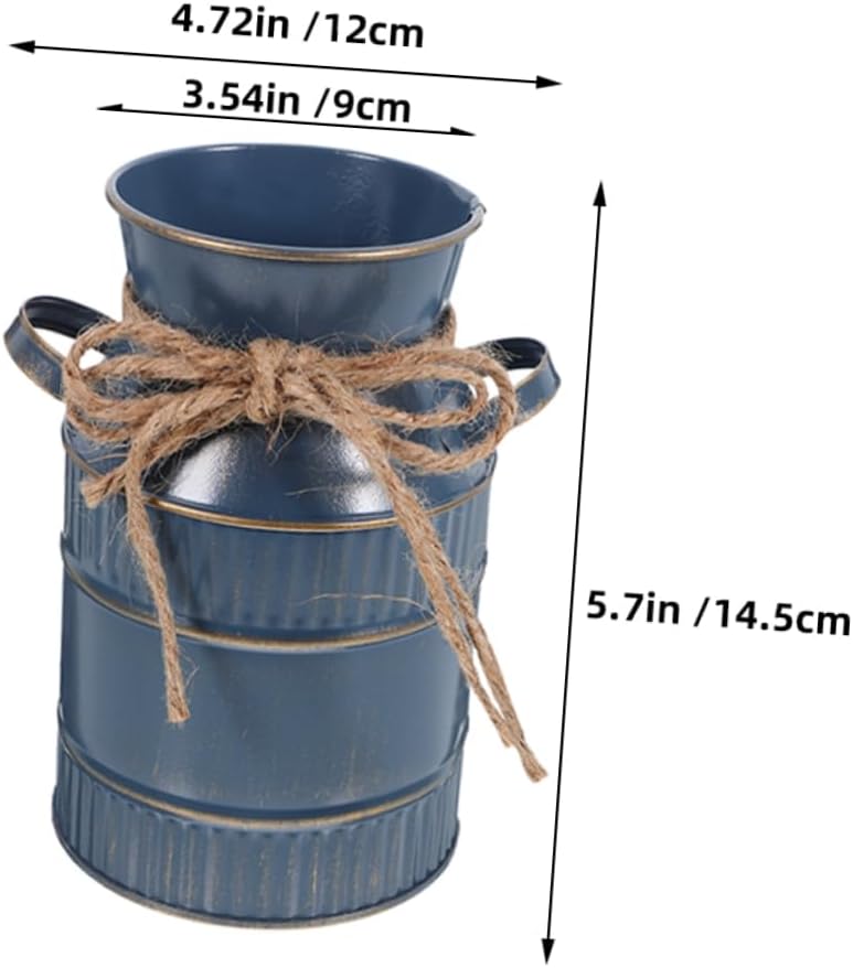 2pcs Vintage Iron Flower Vase Decorative Bucket for Home