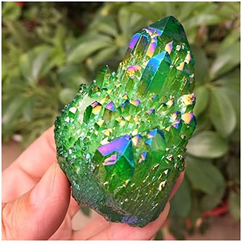 FLOAPA Green Aura Crystal Cluster for Home and Office Decoration