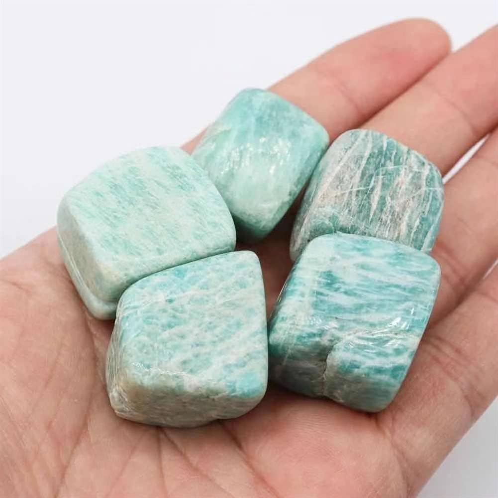 Fangyid Specimen 18mm-22mm Amazonite Tumble Stones 7pc Gift Ornament