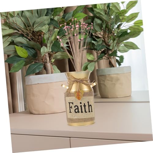 Toyvian Vintage Rustic Metal Flower Vase for Home Decor