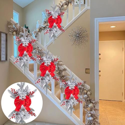 TITA-DONG Christmas Artificial Swags 236 Inch Teardrop Wreath with Lights