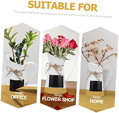 Nordic Blackboard Flower Bucket Rustic Metal Vase