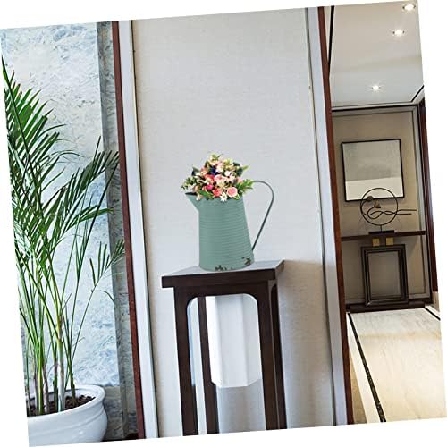 Mipcase Vintage Iron Kettle Flowerpot Decorative Vase for Home Rustic Garden