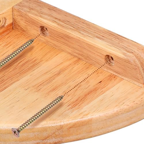 Alipis Corner Shelf Wall Mounted Wooden Floating Storage Shelf for Bedroom Living Room Kitchen Hotel