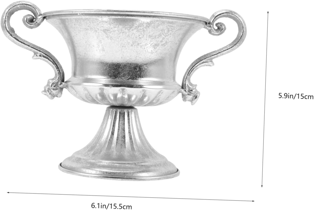 CIMAXIC Decorative Urn Vase Silver Vintage Tall Floor Vase