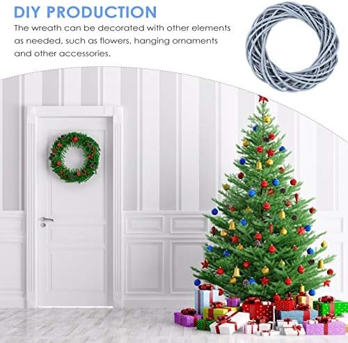 VOSAREA Willow Wreath Gray DIY Garland