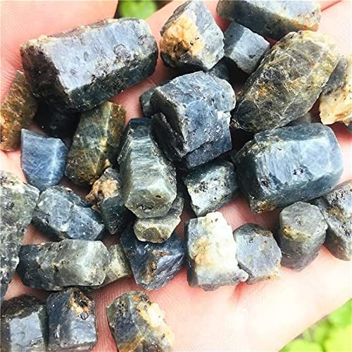 AMAZWI Natural Blue Corundum Crystal Stones 100g Sapphire Raw Decor Stones