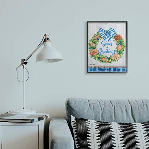 Stupell Industries Nautical Holiday Wreath Wall Art 16x20