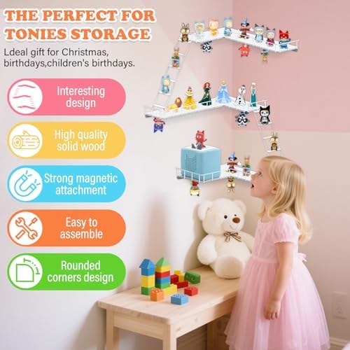 90 Degree Magnetic Shelf for Tonie Box Storage Wall Corner Organizer
