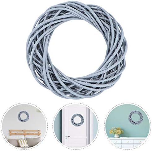 VOSAREA Willow Wreath Gray DIY Garland