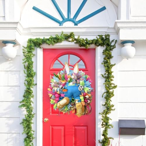 Easter Bunny Wreath Kit for Front Door Decorations