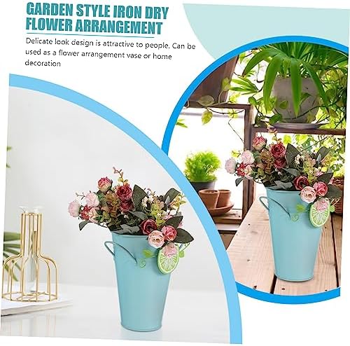 Totority Rustic Iron Vase Home Decor