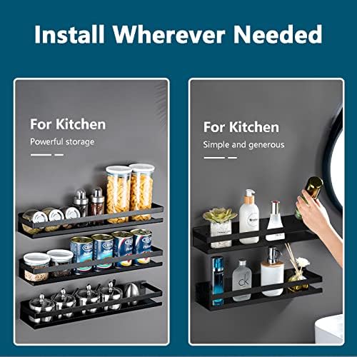 GEINIFAFA Rustproof Metal Floating Shelf 79 Inch Black