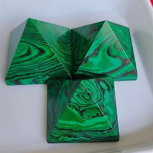 KatLin Natural Malachite Pyramid Stone Ornaments 2PCS