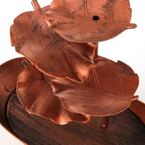 Creative Ingot Lotus Leaf Water Tabletop Fountain with LED Light