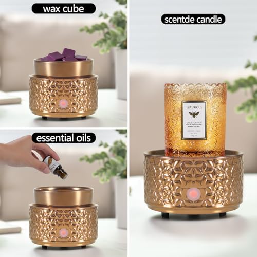 Electric Wax Melt Warmer 4-in-1 Ceramic Candle Decor for Home Office Bedroom Gift for Women