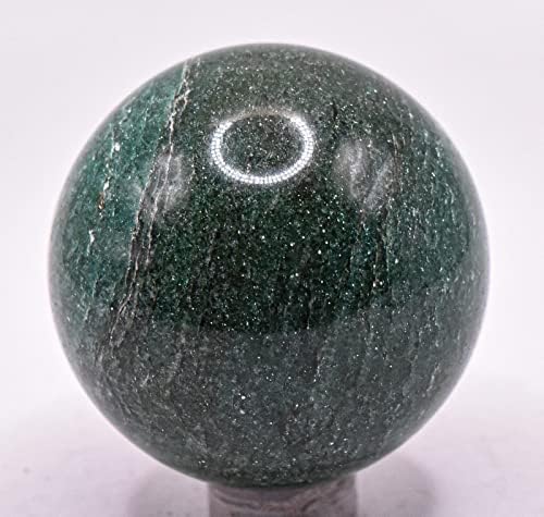 45mm Dark Green Jade Sphere with Stand - India