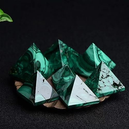 KatLin Natural Malachite Pyramid Stone Ornaments 2PCS