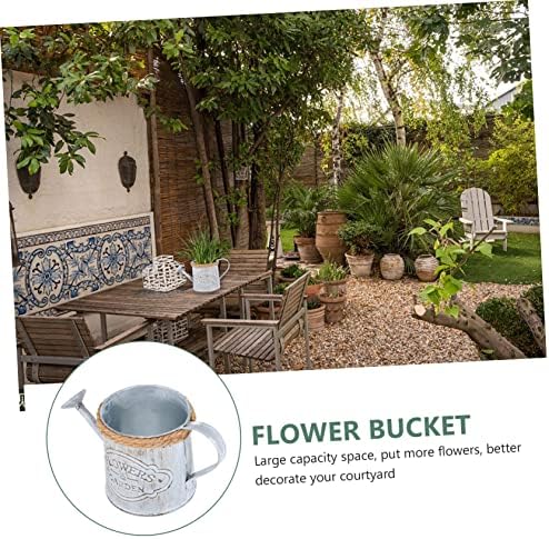 BESPORTBLE 2pcs Antique Iron Dried Flower Vase Vintage Decorative Bucket for Home