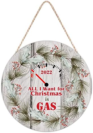 Farmhouse Door Hanger Funny Christmas Wreath 10x10 Wood Sign