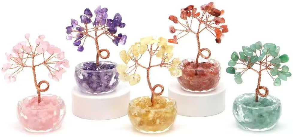 75mm Natural Crystal Money Tree with Citrine Amethyst Quartz