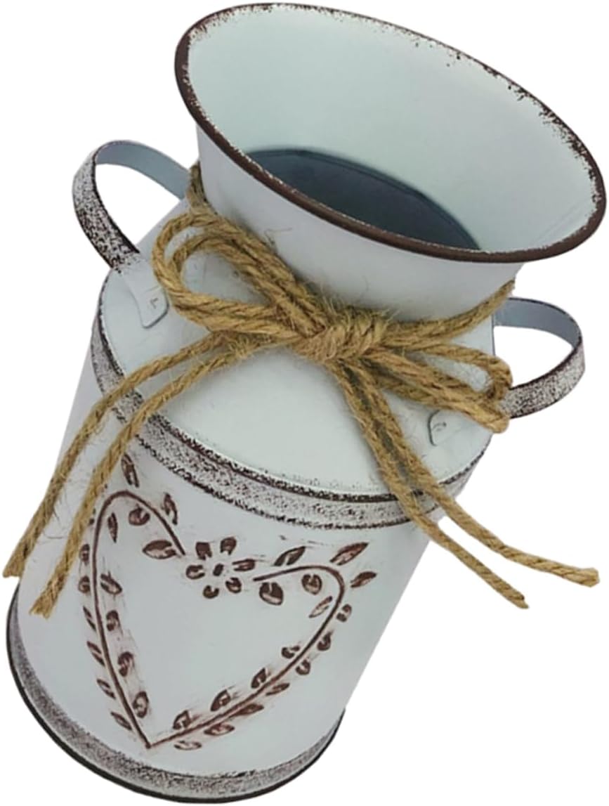 VOSAREA Vintage Metal Flower Vase for Home Decor