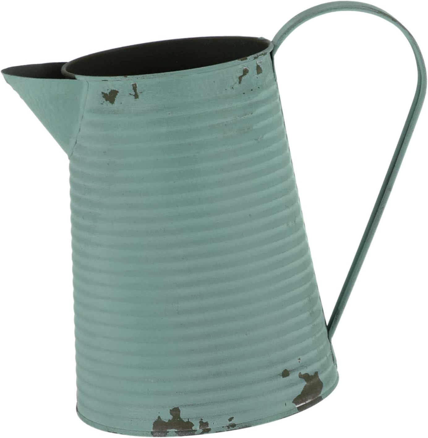 BESPORTBLE Vintage Style Iron Flower Pot Light Blue Pitcher Vase for Farmhouse Decor
