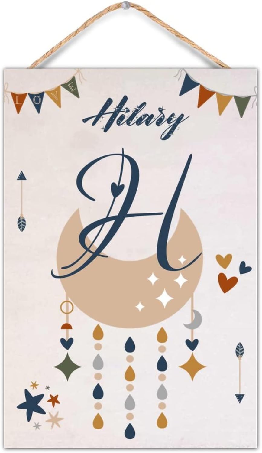 Custom Wood Last Name Sign Wooden Wedding Gift Initial Letter Personalized Monogram