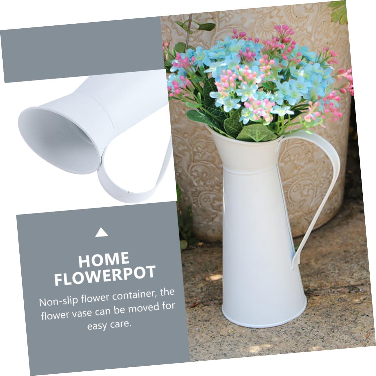 Happyyami 2pcs Modern Iron Flower Vase Set for Home Office Decoration