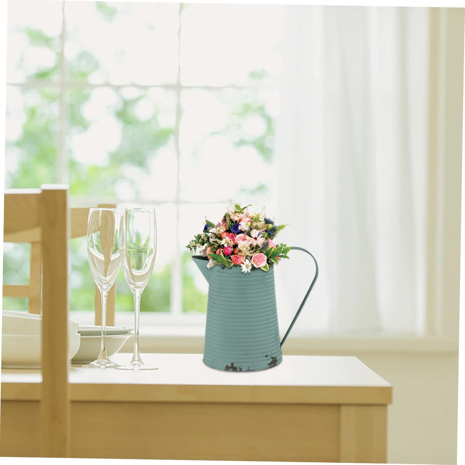 Unique Flower Storage Pot with Pitcher Handle for Garden Decor