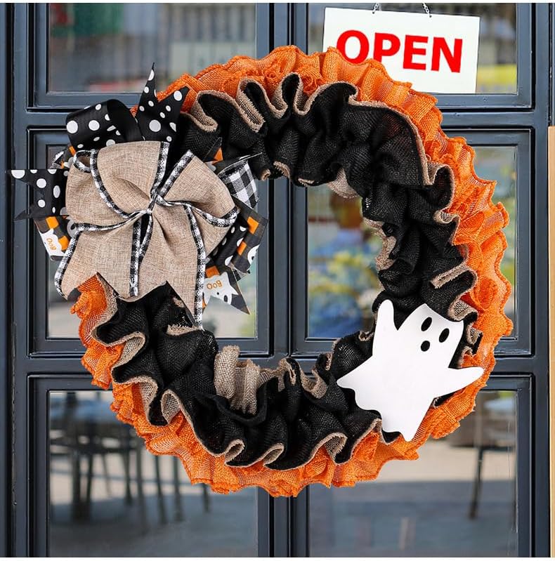 Vimoocla Halloween Boo Ghost Wreath for Front Door