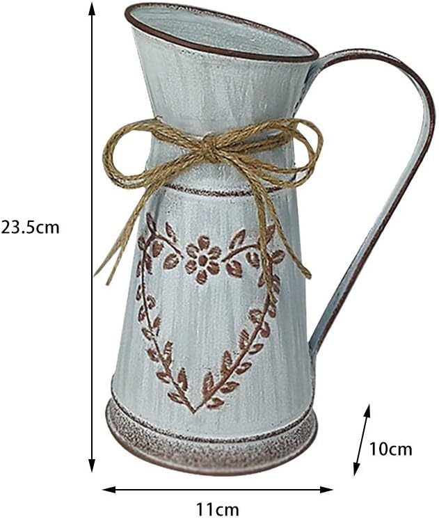 Heart-Shaped Leaf Country Style Metal Vase for Home Decor