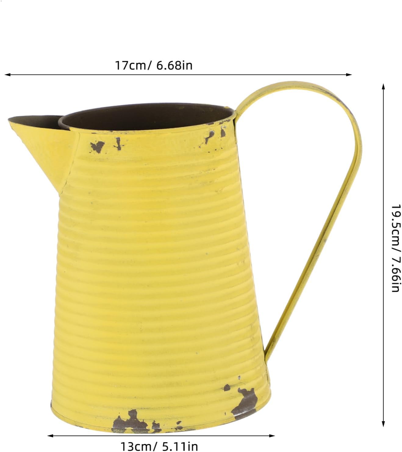 Rustic Antique Flower Pitcher with Handle for Home Decor