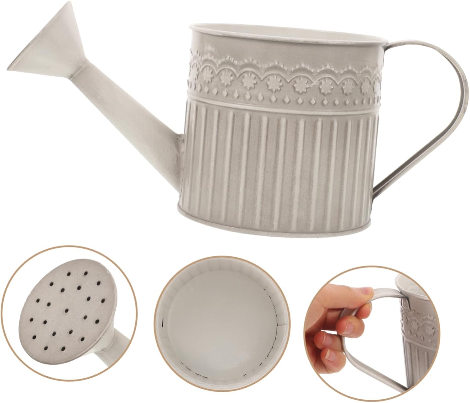 Retro Iron Flower Bucket Vase with Handle