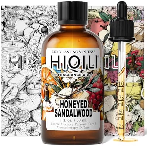 HIQILI Essential Oil Body Oil Honeyed Sandalwood 1 Fl Oz