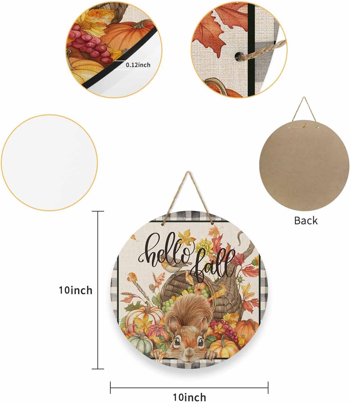 Welcome Sign Front Door Fall Thanksgiving Wreath Decor
