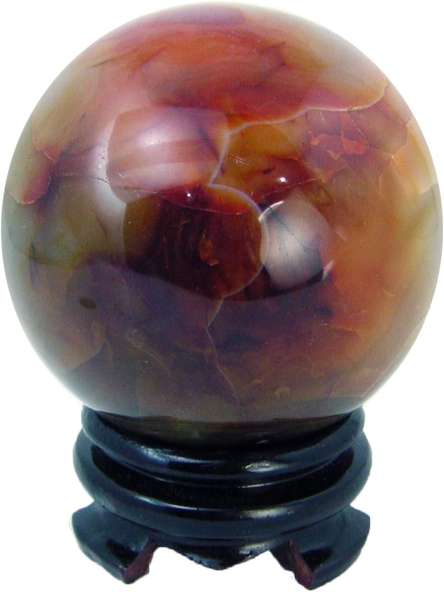 Carnelian Agate Sphere 88mm with Stand