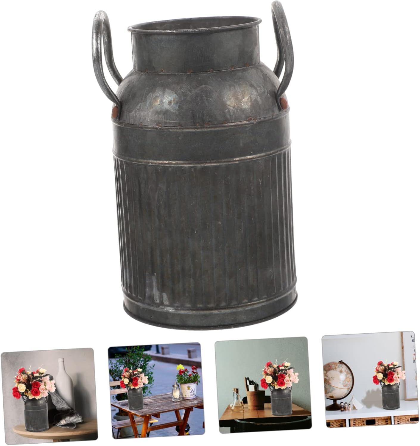 Vintage Flower Bucket Planter Handle for Indoor Outdoor Use