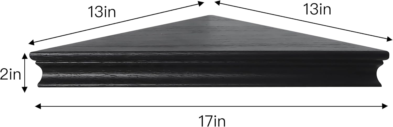 Corner Floating Shelf Set of 4 Black Rustic Design